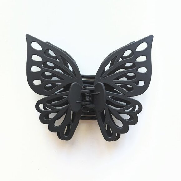 Sunday State Black and Pink Large Butterfly Clips - Picture 8 of 11